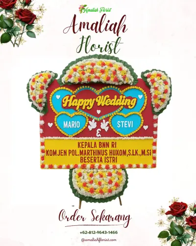 Karangan Papan Bunga Pernikahan di Prabugantungan